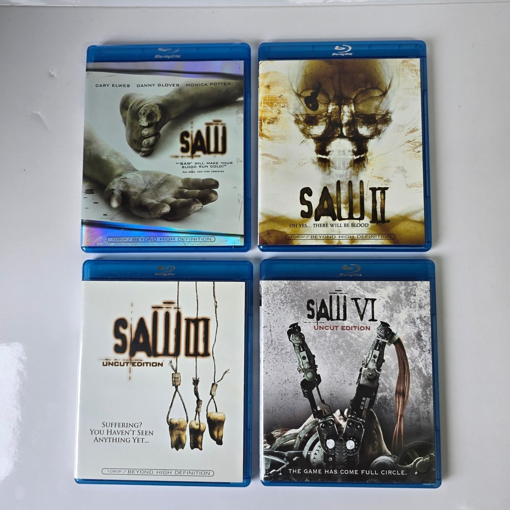 Saw 1-4 Blu-ray Movie Lot Uncut Edition Horror Gritty